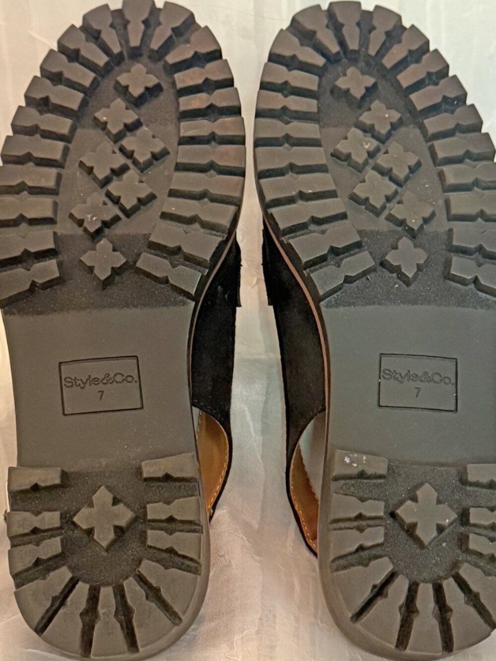 Style & Co. Mabbie Black Lug-Sole Slingback Penny Loafers - Size 7 - Picture 4 of 6